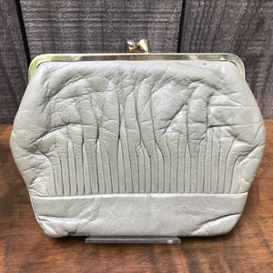 Monedero/cartera de piel con pinzas