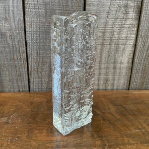 Vintage Scandinavian Design Ice Glass Bud Vase, Finland 1960's image 2