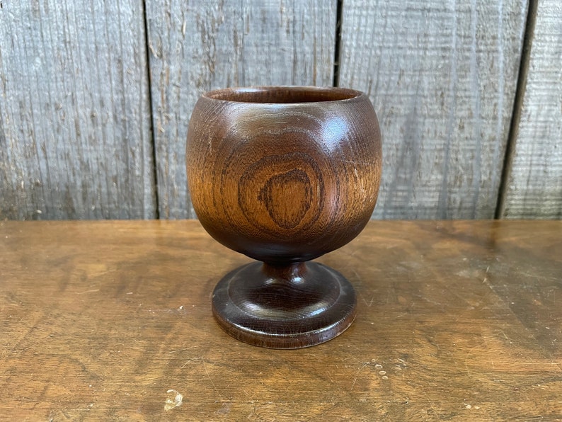 Decorative Wood Goblet Desk Accessory Not for Drinking image 3