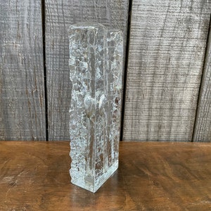 Vintage Scandinavian Design Ice Glass Bud Vase, Finland 1960's image 5