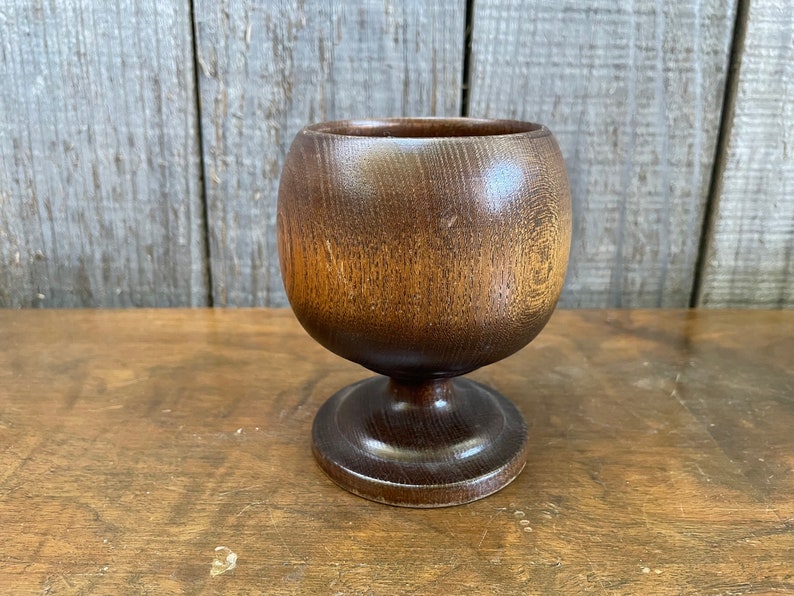 Decorative Wood Goblet Desk Accessory Not for Drinking image 4