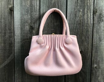 1960's Ballet Pink Vinyl Mod Handbag - Amazing Condition!