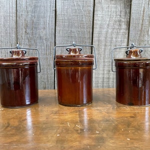 Vintage Ceramic Jam Pots ~ Fruit Prerserves ~ Covered Jars ~ 12 oz.