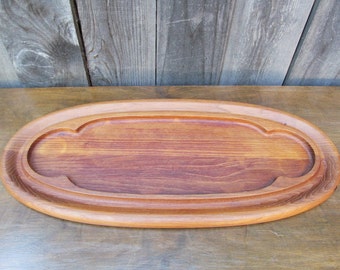 Mid-Century Danish Modern Teak Wood Party Tray/Cheese Platter