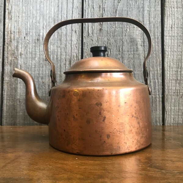 Botella de té de cobre antiguo - W. B-cklund Skellefte 3/4 Liter - Hecho en Suecia - Kaffekittel (café)