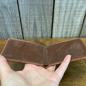 Vintage Hand Tooled Leather Wallet Pre-personalized for VON image 4