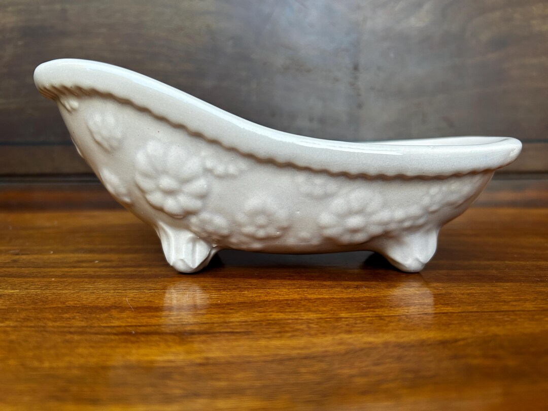 Vintage Ceramic Bathtub Soap Dish - Etsy