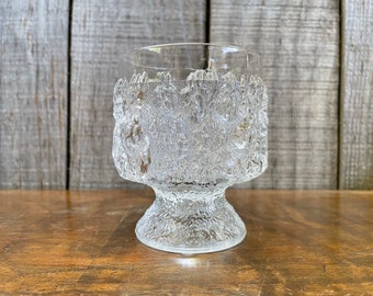 Vintage Scandinavian Design Ice Glass ~ Coupe Glass ~ Finland 1960's ~ Finnish Glass or Bark Glass