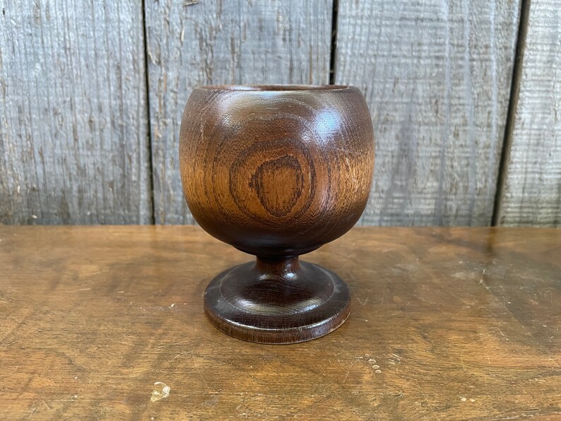 Decorative Wood Goblet Desk Accessory Not for Drinking image 1