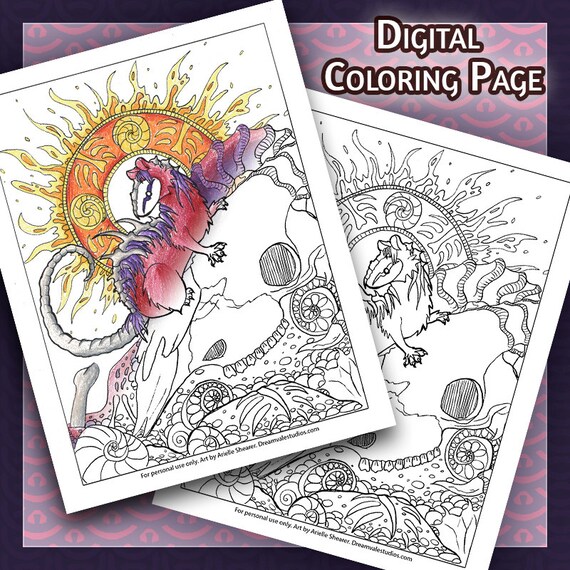 Download Spirit Animal Coloring Page Rat Animals Coloring For Etsy