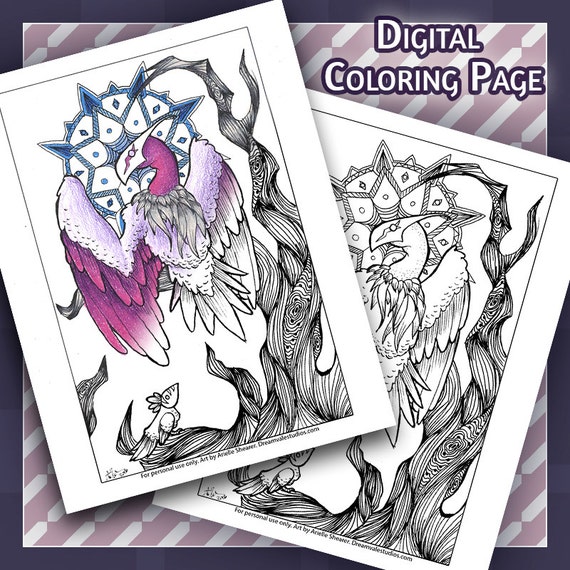 Download Coloring Page Vulture Spirit Animal Animals Coloring For Etsy