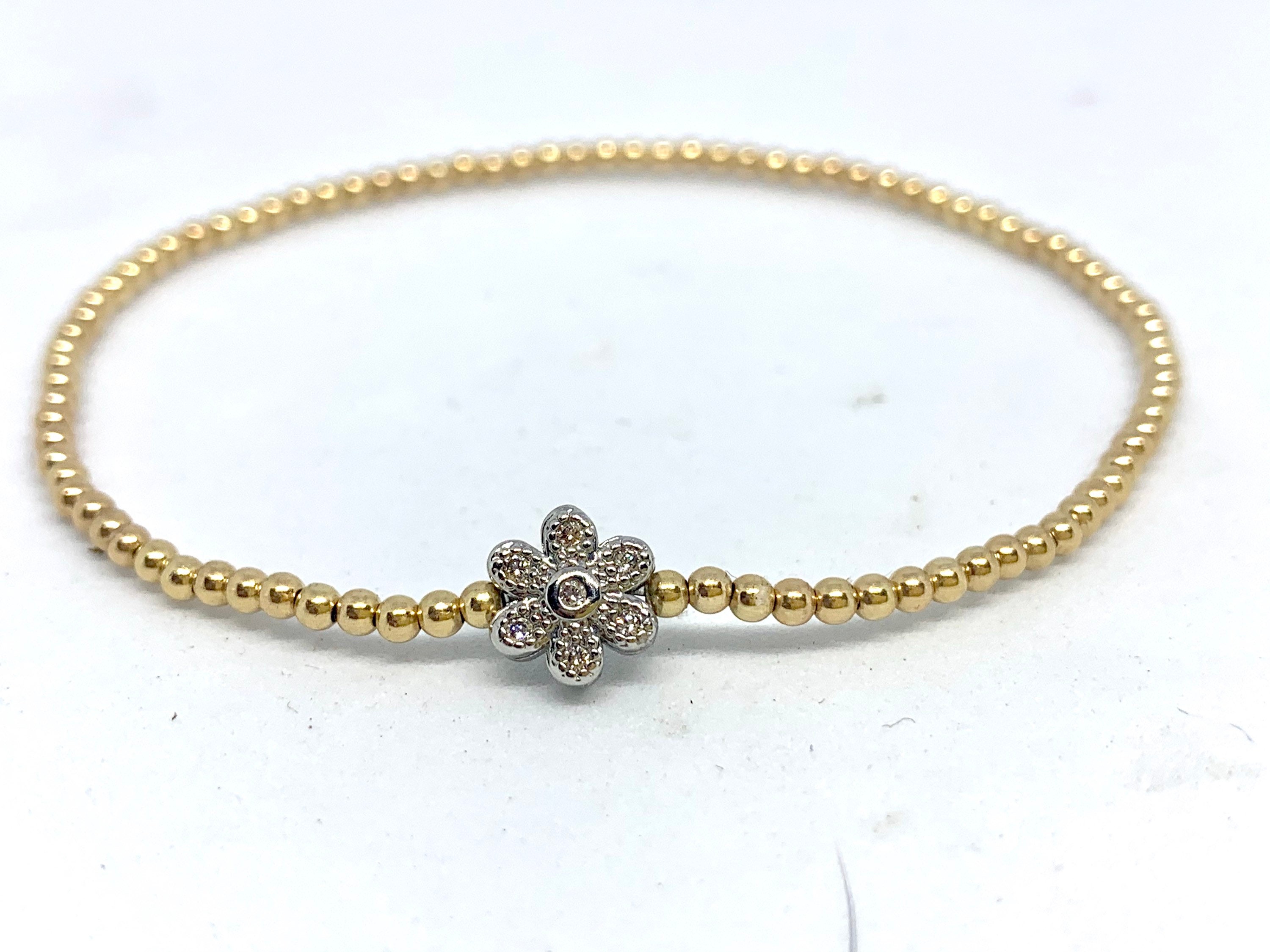 2mm 14k Gold Filled Beaded Bracelets 2mm Gold Beaded