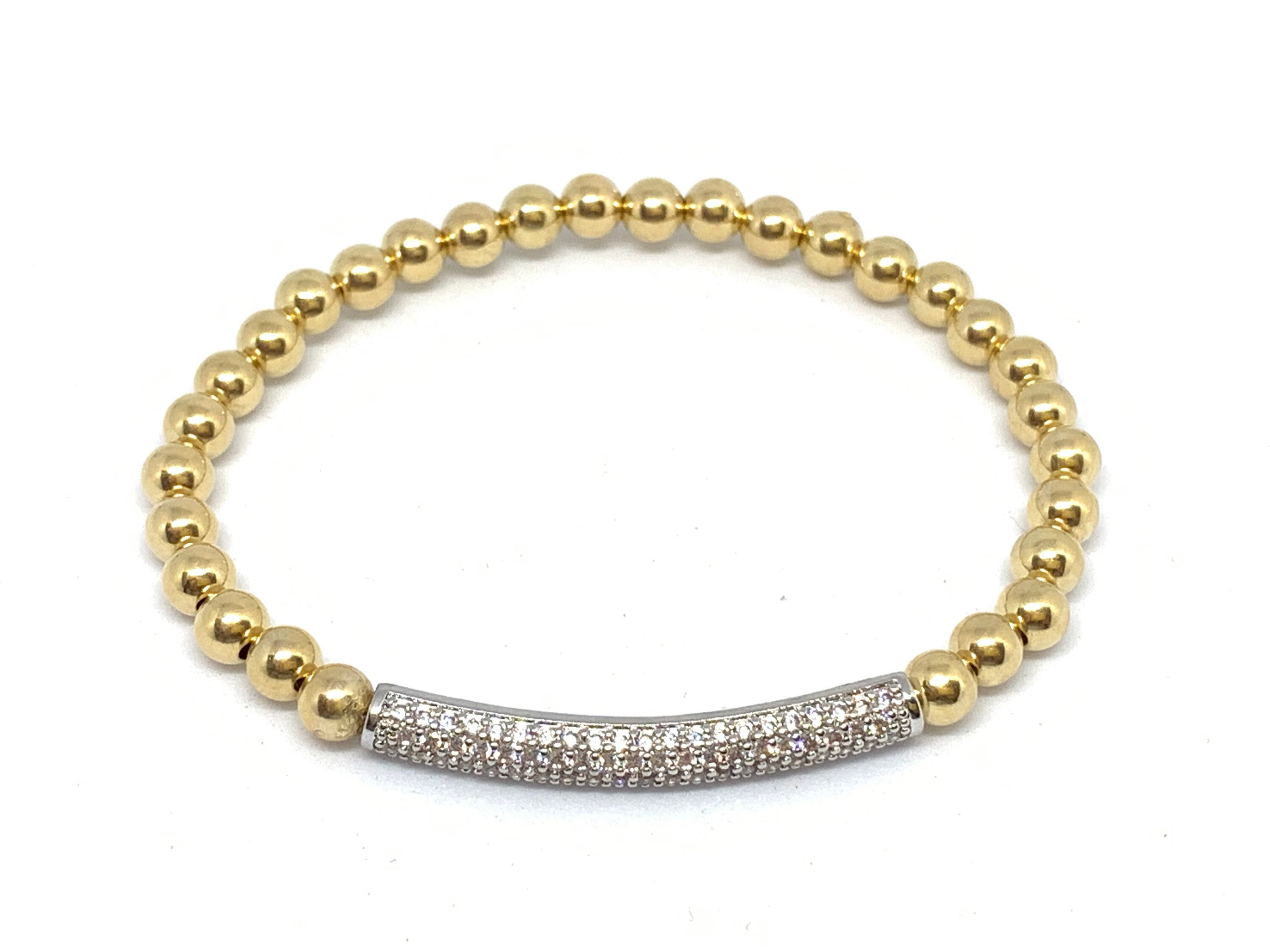 Gorgeous 3 Bracelet Beaded Stack 14K Gold Filled Stack Bracelets 2mm and 4mm and a Triple Wrap ...