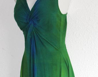 Midi Tank Dress, blue and green ombre