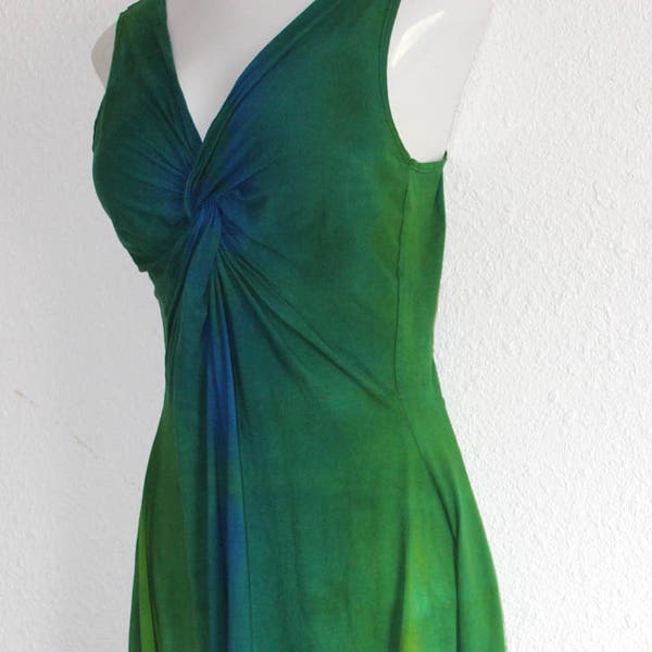 Midi Tank Dress, blue and green ombre