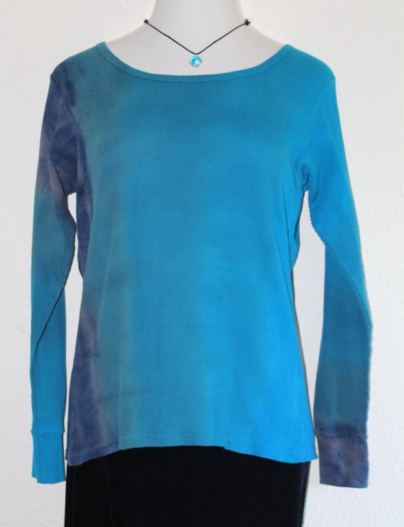 25%off Down From 59.00, READY TO SHIP Ombre Women's Thermal Shirt, Hand  Dyed, Size Extra Large 