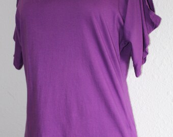 25% off!! Down from 56.00, READY TO SHIP Orchid Purple Dyed Split Sleeve Tee, size small