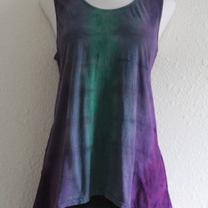 Ombre Asymmetrical Tunic, Tank or Long Sleeved, hand dyed clothing