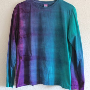 Purple Blue and Aqua Ombre Dyed Women's Crew Neck Long - Etsy