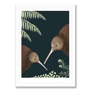 Neuseeland Kiwi - Giclee Kunstdruck - Tusche