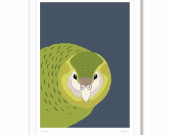Impresión Kākāpō de Nueva Zelanda - Impresión de arte Giclee