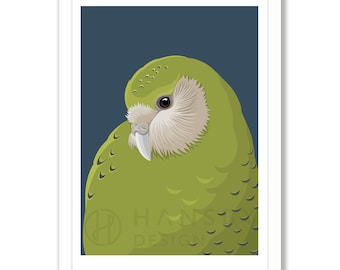 Bebé Kākāpō de Nueva Zelanda - Impresión de arte Giclee