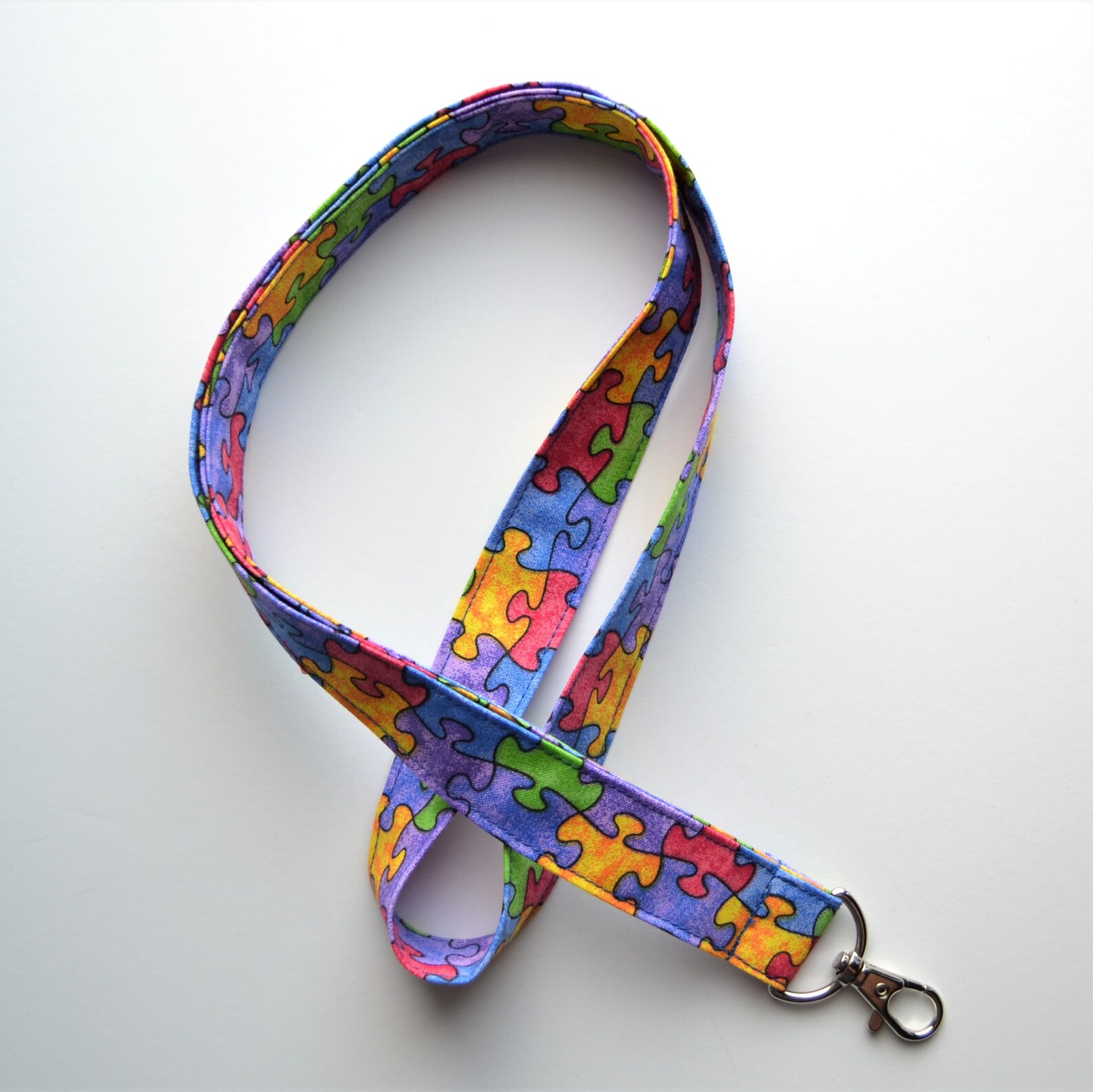 Autism Awareness Lanyard Embroidered Lanyard Custom Etsy