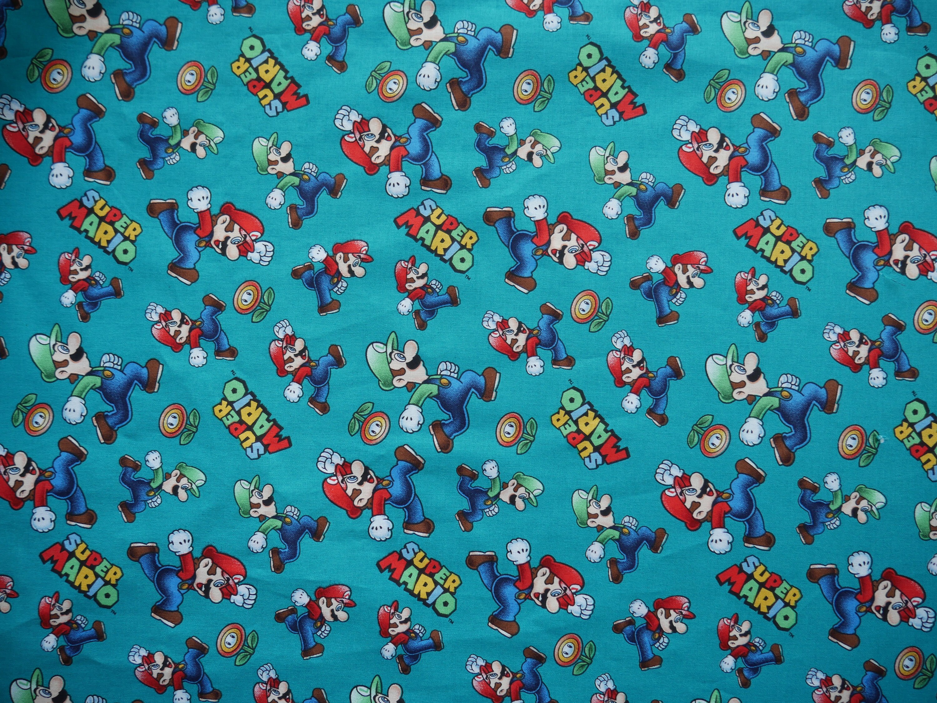 Super Mario Bros Fabric Fabric by 1/4 yard Nintendo Fabric Etsy