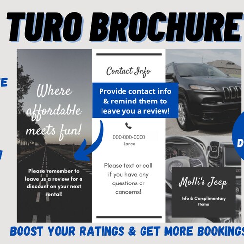Turo Rental Car Brochure Download Car Share Vehicle Rental Etsy