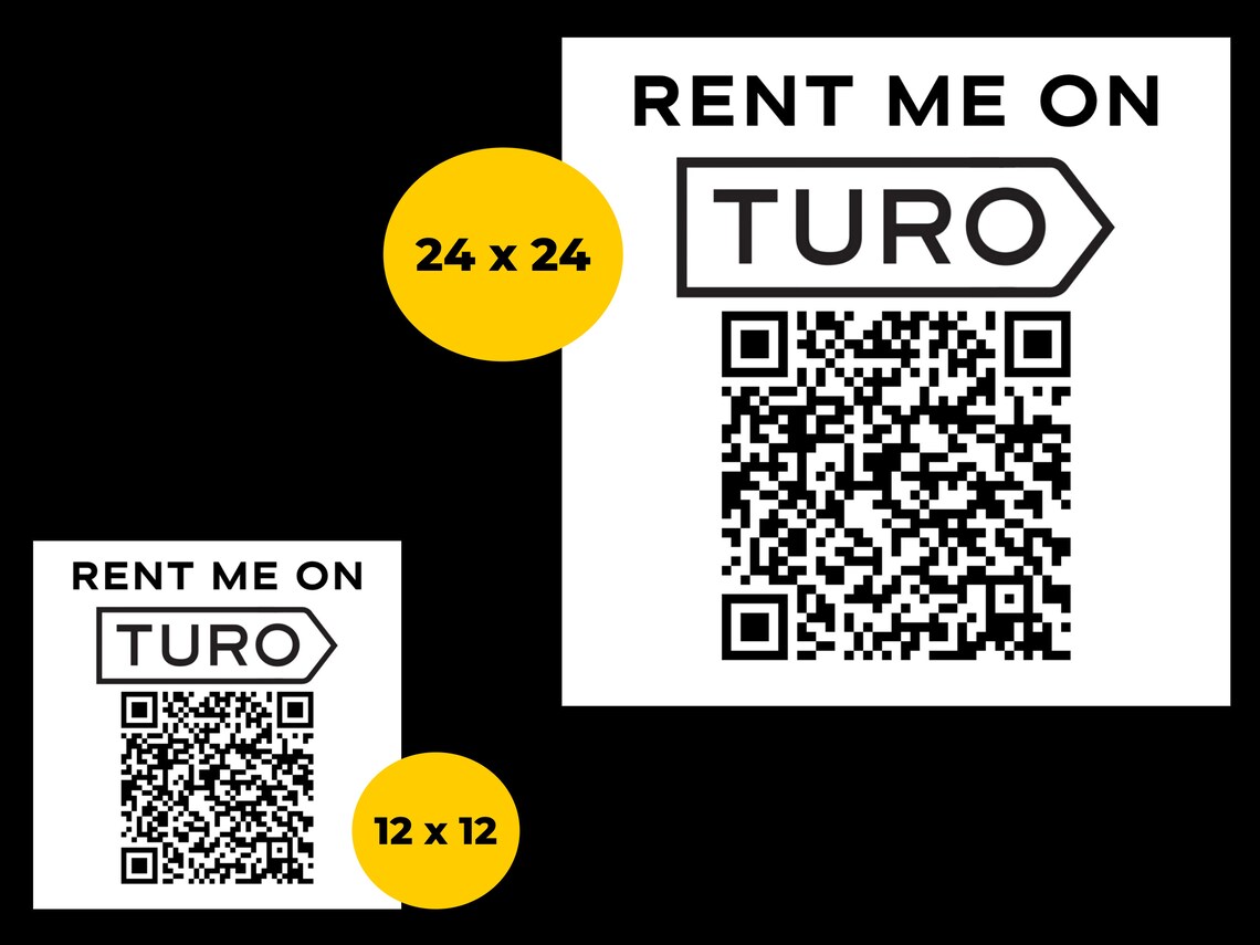 Rent Me on Turo QR Code Car Custom Removable Etsy