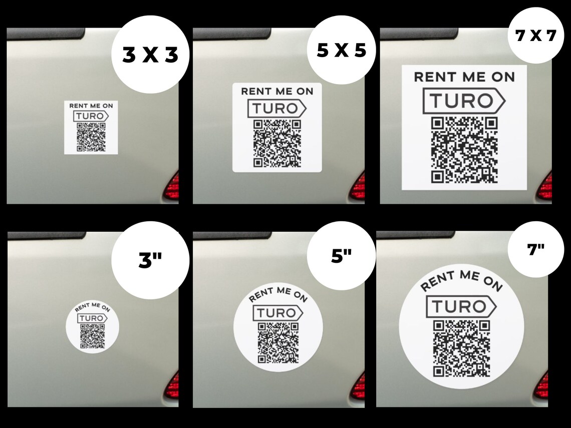 Rent Me on Turo QR Code Custom Digital Design for Car or Bumper Decal Etsy