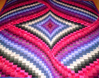 Diamond and Ribbons King Size Bargello Quilt Pattern