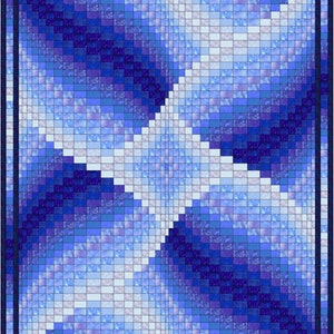 Blue Lily Bargello Quilt Pattern Queen Size