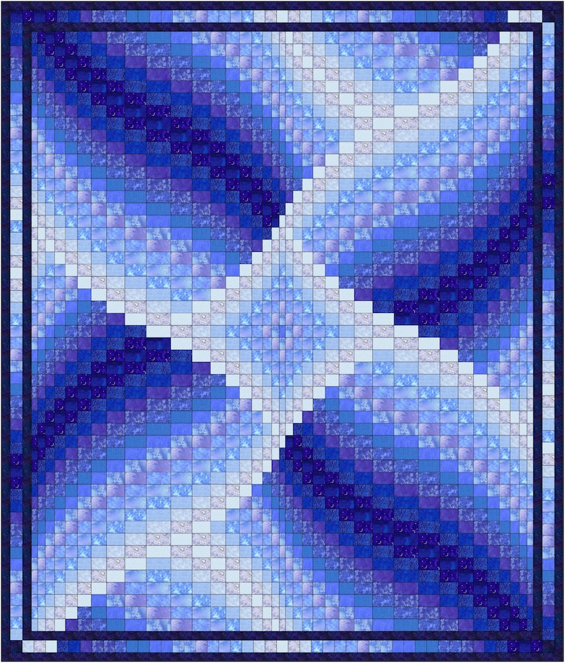 Blue Lily Bargello Quilt Pattern Etsy UK
