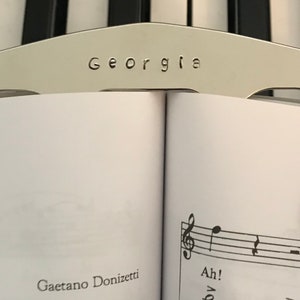 Silver Personalized Music Page Holder, Book Clip, Piano Music Bookmark, Hand Stamped Music Gift, Musician Gift, Music Teacher Gift, Music image 5