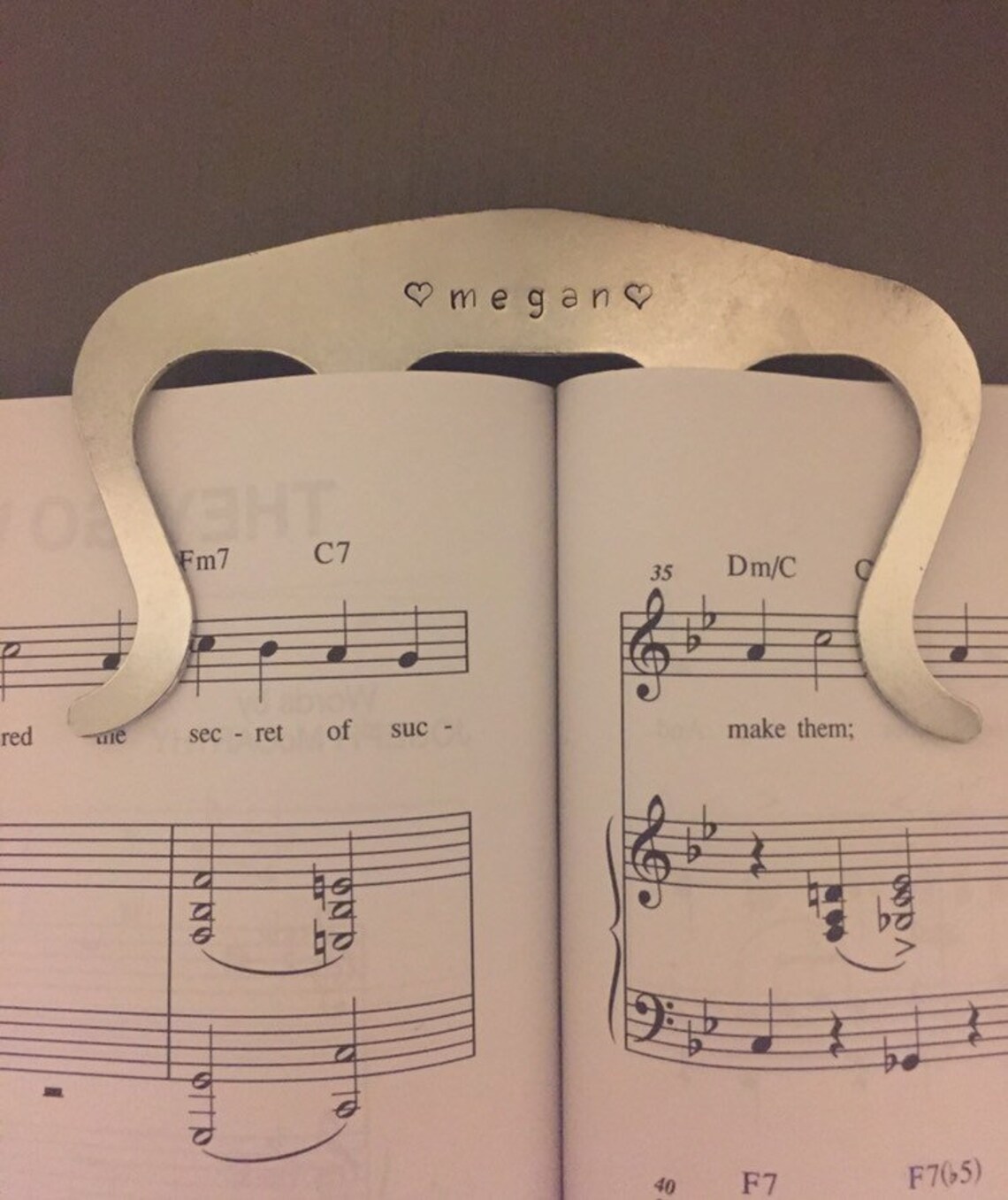 Personalized Music Page Holder Book Clip Piano Music Etsy