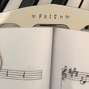 Silver Personalized Music Page Holder, Book Clip, Piano Music Bookmark, Hand Stamped Music Gift, Musician Gift, Music Teacher Gift, Music image 7