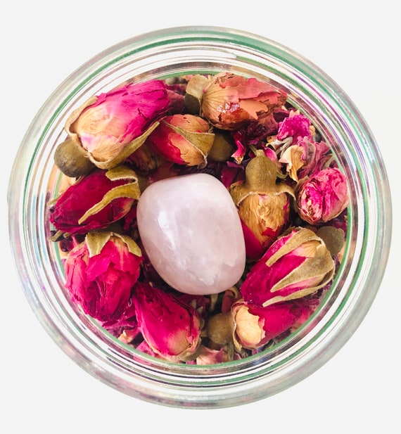 Romantic Rose Petal Bath Salts, Divine Love Bath Soak, Rose Bath Salts,  Organic Rose Petals and Buds Handmade Bath Spa Salts, Rose Spa Gift 