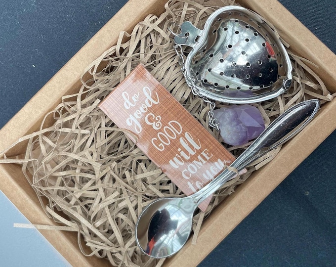 Featured listing image: Crystal Tea Infuser Gift Set - Rose Quartz or Amethyst