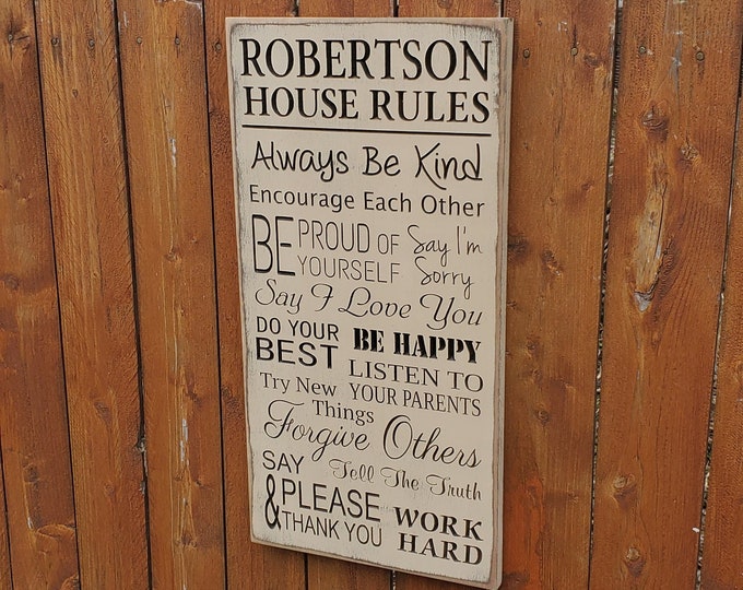 Personalized Carven Wooden Sign - House Rules