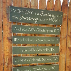 Personalized Carved Wooden Sign - &quot;Military Family - Everyday Is a Journey, and the Journey Is Our Home&quot;