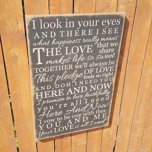Custom Carved Wooden Sign - &quot;I Look In Your Eyes And There I See...&quot; - Here And Now, Luther Vandross, Lyrics