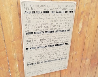 Custom Carved Wooden Sign - "I'll Swim And Sail On Savage Seas..." - How To Train Your Dragon 2 "For The Dancing And The Dreaming" lyrics