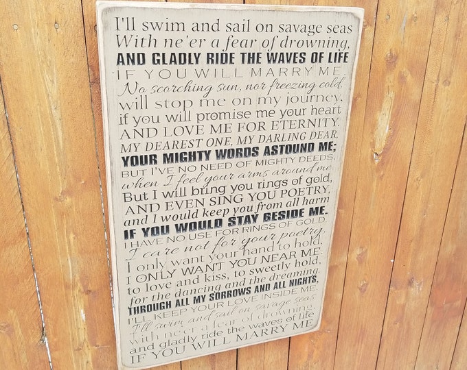 Custom Carved Wooden Sign - "I'll Swim And Sail On Savage Seas..." - How To Train Your Dragon 2 "For The Dancing And The Dreaming" lyrics