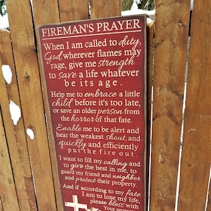 Custom Carved Wooden Sign - &quot;Fireman&#39;s Prayer&quot;