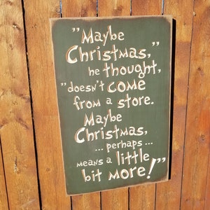 Plaque en bois sculpté personnalisée - &quot;Peut-être que Noël ne vient pas d&#39;un magasin...&quot;
