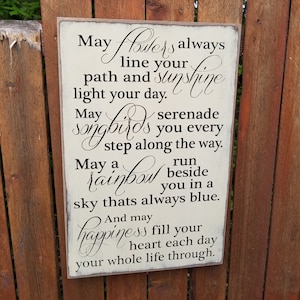 Custom Carved Wooden Sign may Flowers Always Line Your - Etsy