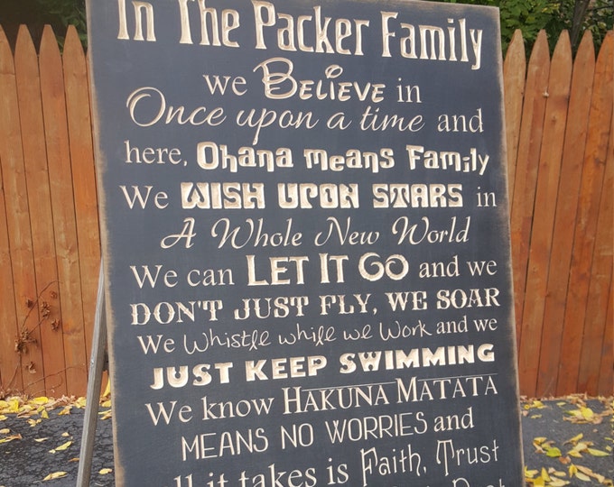 Personalized Carved Wooden Sign - "Family, WE DO DISNEY"