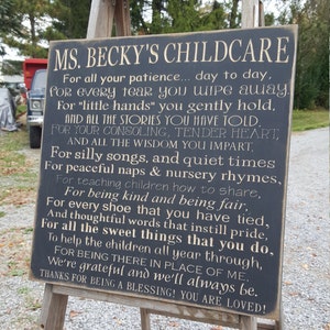 Personalized Custom Carved Wooden Sign - &quot;Daycare/Childcare&quot;