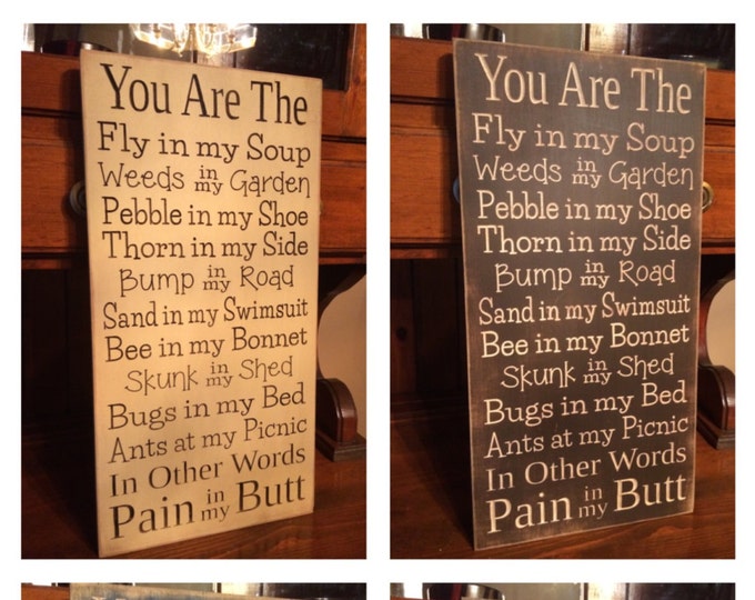 Custom Carved Wooden Sign - "You Are The Fly In My Soup ..."